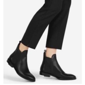 Everlane Black Italian Leather Modern Chelsea Ankle Booties Women's Size 6.5